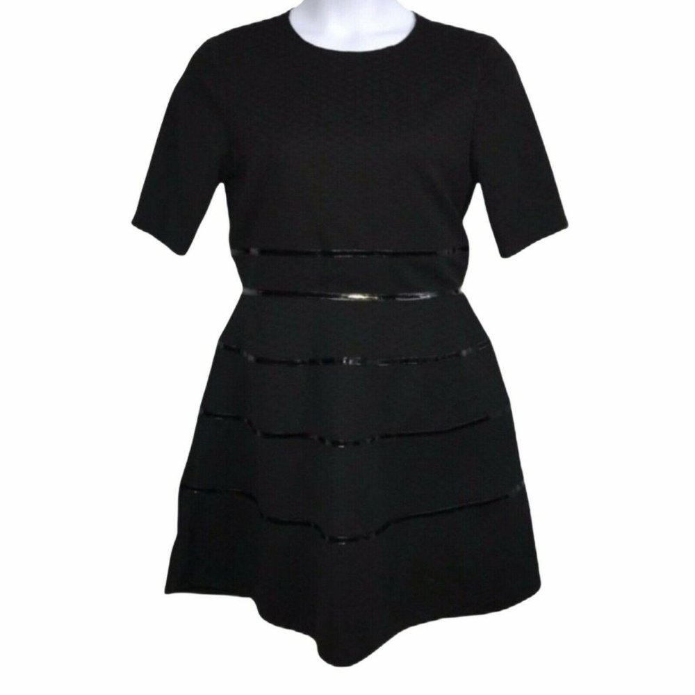 NWT Just... Taylor Black A Line Textured Dress 12